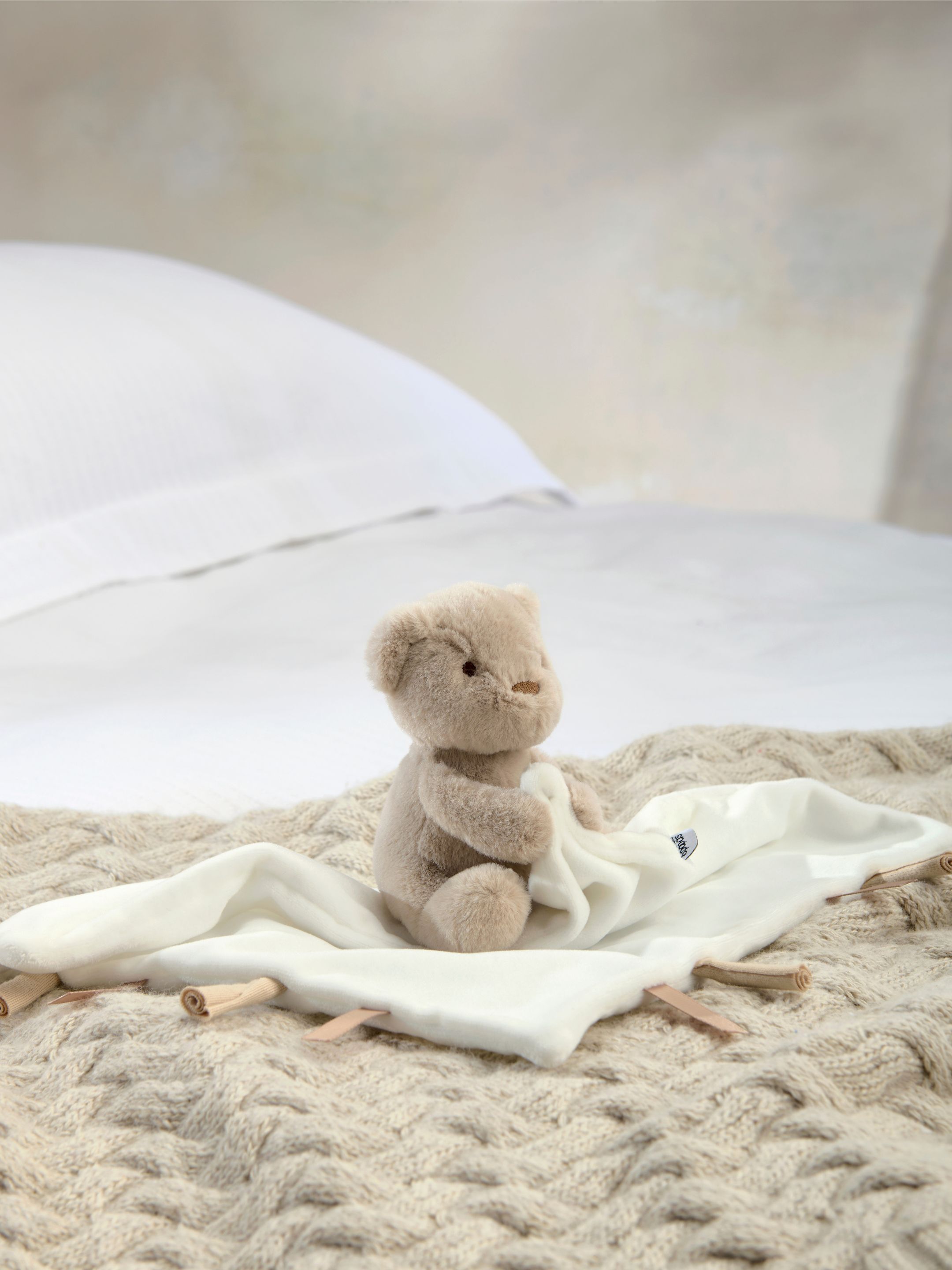 2-Piece Wrap Knit Set Baby Gift Set with Socks & Bear Comforter image number 9